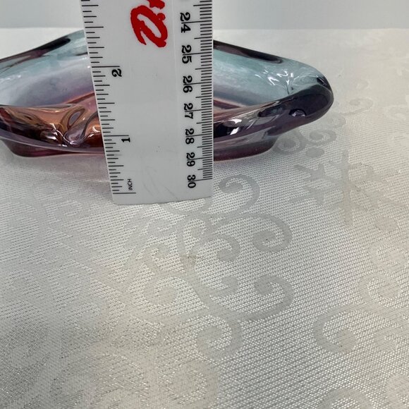Murano Style Art Glass Freeform Ashtray - Picture 6 of 6
